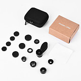 FCLUO 9 in 1 Universal Phone Lens Fisheye 0.36x Wide Angle Macro Kaleidoscope Telephoto CPL Filter For iPhone For Samsung for Huawei