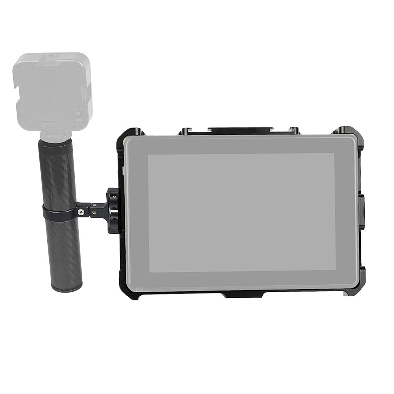 FEICHAO 7inch Monitor Form-Fitting Cage with Handle Grip 138mm Carbon Fiber Compatible with LUT7S 7 Monitor Camera