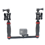 FEICHAO Dual Handheld Photography Diving Bracket Adjustable Bracket Kit Compatible with Insta360 ONE R, GoPro9/8/MAX GoPro Whole Series and Other Camera