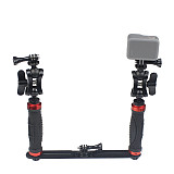 FEICHAO Dual Handheld Photography Diving Bracket Adjustable Bracket Kit Compatible with Insta360 ONE R, GoPro9/8/MAX GoPro Whole Series and Other Camera