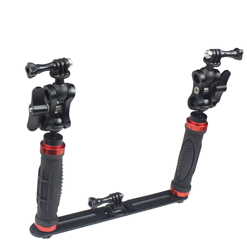 FEICHAO Dual Handheld Photography Diving Bracket Adjustable Bracket Kit Compatible with Insta360 ONE R, GoPro9/8/MAX GoPro Whole Series and Other Camera
