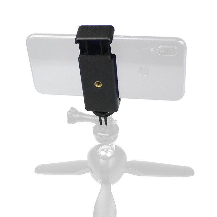 FEICHAO Universal Cell Phone Holder Clip Adapter with 1/4 Adapter for 56-85mm Smart Cell Phone Tripod Self Timer Handheld Grip Self-Portrait Monop