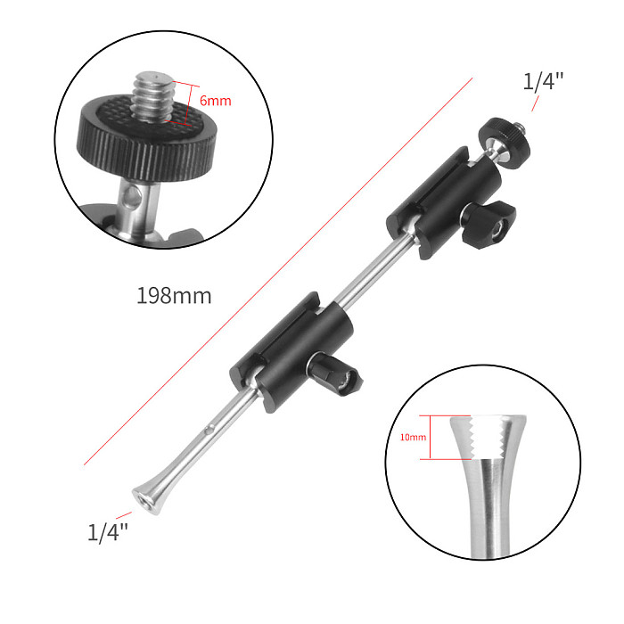 FEICHAO Universal Magic Arm Cylindrical Mobs Hand Bracket 1/4 for Cameras External Monitors Photography Light 
