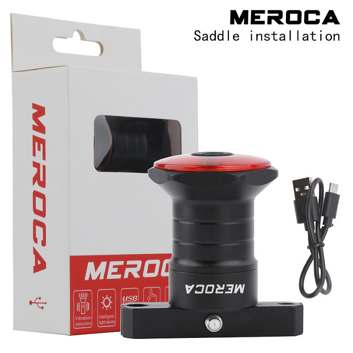 MEROCA Battery Life Version Smart Sensor Brake Tail Light Bicycle  USB Charging For Road Mountain Bike Night Riding Warning