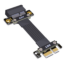 PCI-E X1 Riser Cable Dual 90 Degree PCIe 4.0 x1 To x1 Extension Cable PCI Express 1x Riser Card Ribbon Extender Gen4 16G/Bps