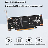 JINGSHA iHyper PCI-E 16X To M.2 M-Key Four-Disk Expansion Card Array Card PCIE Signal Split VROC RAID Card for NVME 4 Disks SSD