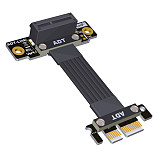 PCI-E X1 Riser Cable Dual 90 Degree PCIe 4.0 x1 To x1 Extension Cable PCI Express 1x Riser Card Ribbon Extender Gen4 16G/Bps