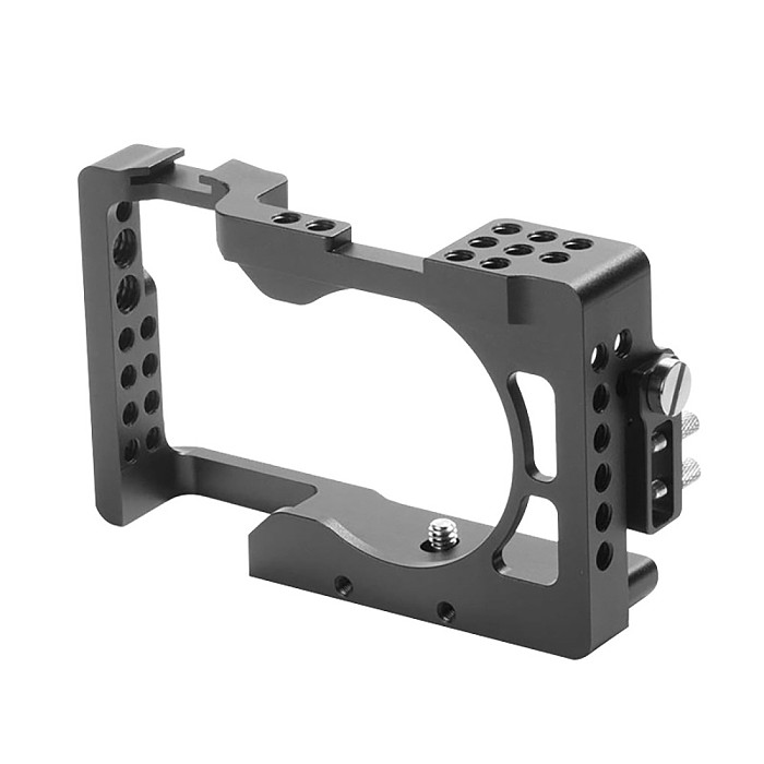 Aluminum Camera Cage Frame Video Film Rig with 1/4 3/8 Screw Hole Cold Shoe Mount for Sony A6500 A6400 A6300 A6000 SLR Accessory