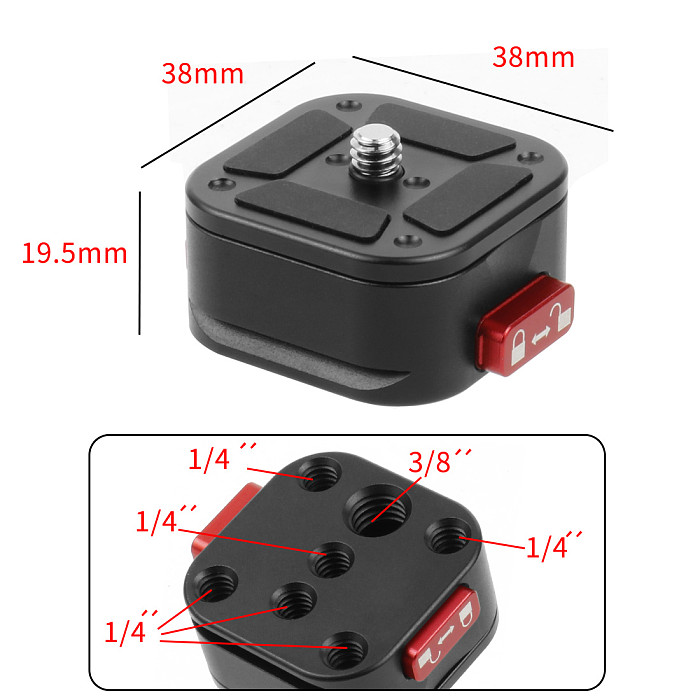 Quick Release Plate Clip Clamp Tripod Quick Instal Base Mount for SLR Cameras Cage Rig Follow Focus Support Microphone Monitor