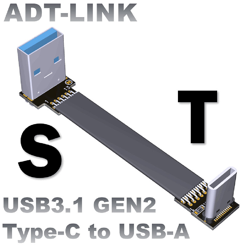 USB 3.0 Type-A Male to USB3.1 Type-C Male Up/Down Angle USB Data Sync Cable type c Cord Connector adapter FPC FPV Flat