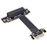 ADT-Link Dual 90 Degree PCI E Extension Cable PCI-E Riser Adapter PCIe 4.0 X4 To X1 Extender Flexible PC Cable For Graphics Card