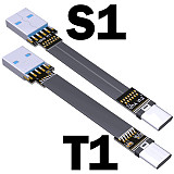 USB 3.0 Type-A Male to USB3.1 Type-C Male Up/Down Angle USB Data Sync Cable type c Cord Connector adapter FPC FPV Flat
