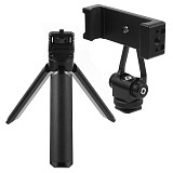 FEICHAO 2in1 180 Panoramic Phone Clip Tripod Mount Bracket 1/4'' Cold Shoe Adapter for Mobile SLR Light Monitor Camera Gimbal Rig Holder
