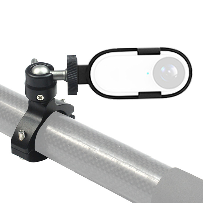 BGNING Universal Aluminum Alloy 360 Degree Rotating Clip Tube 27~35mm Bicycle Small Ball Head Sports Camera Suitable For Insta360 Go 2 Protective Frame