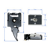 BGNing-Quick Release Plate Mount Adapter Clamp Kit for DSLR 496RC 498RC2 Camera Tripod Head Photography Accessories
