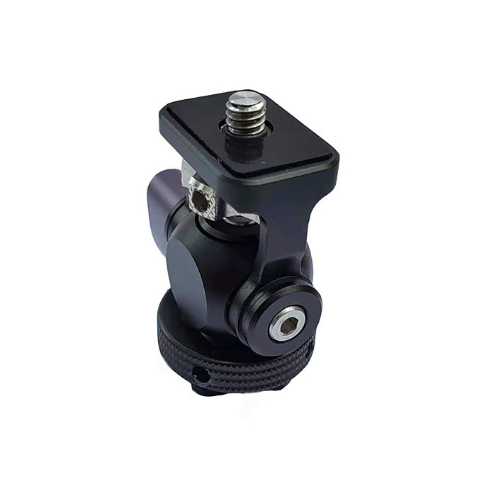 BGNING Mini Ball Head 360 Hot Shoe Mount Panoramic Monitor Bracket Camera Gimbal 1/4 Inch Cold Shoe Adapter for Tripod Light Flash Bracket