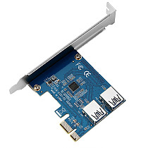 XT-XINTE 2-in-1 PCI-E Expansion Card for Bitcoin Mining Devices 2-Port USB3.0 HUB Controller Adapter PCI Express Card