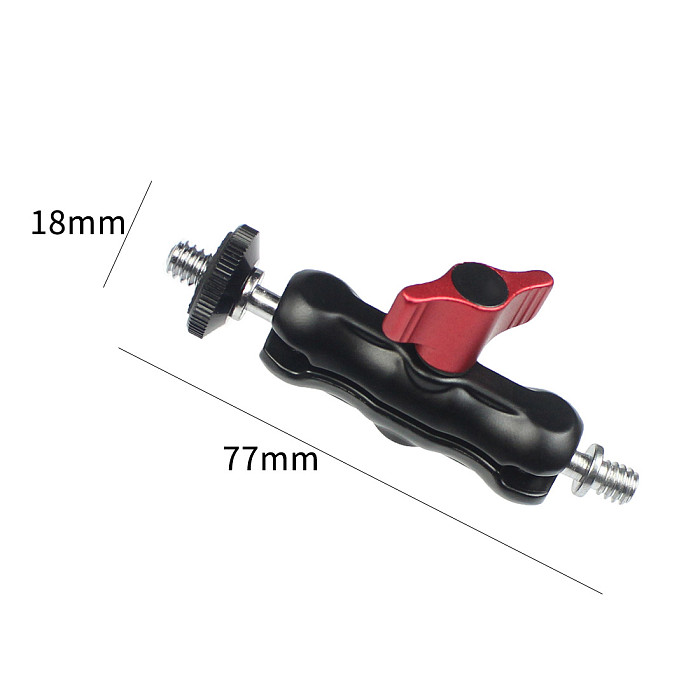 BGNING Aluminum DSLR Camera Magic Arm Dual 1/4  Ball Head Mount Handlebar Super Clamp for Hotshoe Monitor Tripod Rig for Canon Nikon