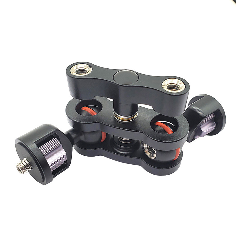 BGNING Upgraded Articulating Magic Arm Double 1/4  Ball Head Adapter Crab Clamp 3/8  Mounting Light Field Monitor Camera Stand Bracket