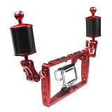 FEICHAO Dual Handle Phone Stabilizer Smartphone Grip Holder Video Cage Film for GoPro 9 8 5 Extension Lights Underwater Case