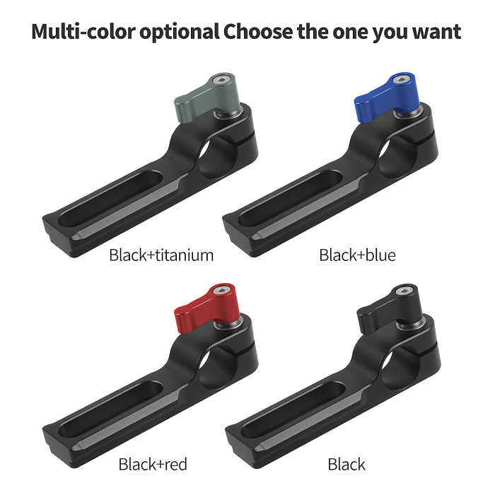 FEICHAO Standard Single Hole Rod Clamp, 15mm, with NATO Safety Rail, 1/4 Bolt, Quick Release, Universal for DSLR Camera Housing Rig, Top Handle