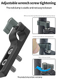 FEICHAO Standard Single Hole Rod Clamp, 15mm, with NATO Safety Rail, 1/4 Bolt, Quick Release, Universal for DSLR Camera Housing Rig, Top Handle