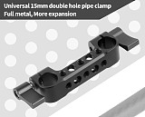 FEICHAO Universal 15mm Rail Lock Rod Clamp Double Hole Pipe Connector Knob for DSLR Camera Motherboard Shoulder Rail Bracket Kit