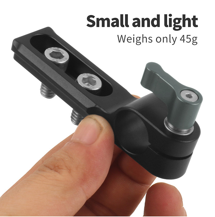 FEICHAO Standard Single Hole Rod Clamp, 15mm, with NATO Safety Rail, 1/4 Bolt, Quick Release, Universal for DSLR Camera Housing Rig, Top Handle