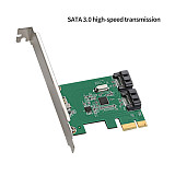 DIEWU ASM1061 Chip PCIe 2.0 x1 to 2 Port SATA3.0 Riser Card SATA III to PCI-E Adapter SATA3 6GBPS Expansion Card Converter Card