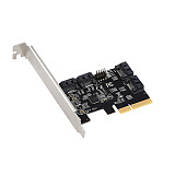 DIEWU 4 Port SATA 3 PCI Express Expansion Card PCI-E SATA Controller PCIe 4X To SATA3 6Gbps Adapter Add On Cards For HDD SSD
