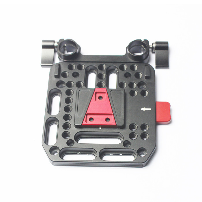 FEICHAO V-port battery buckle plate external battery camera accessory battery conversion quick release plate 15mm double hole catheter