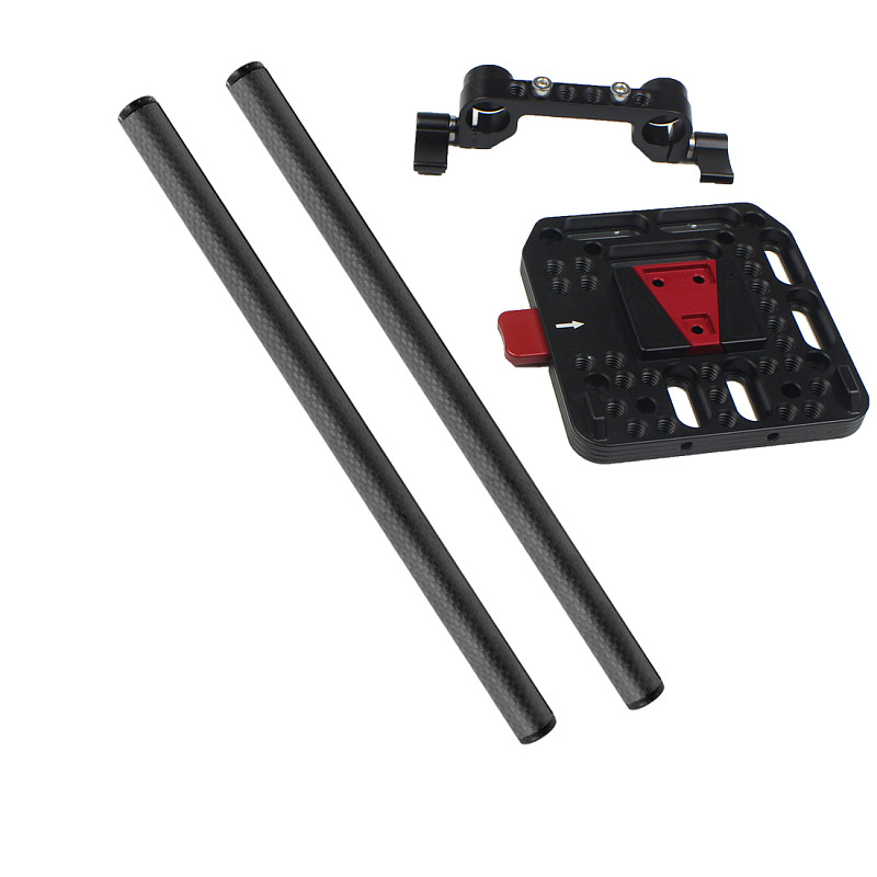 FEICHAO V Port Battery Buckle Plate Battery Rail Kit Photographic Accessories Power Supply Quick Release Plate 15mm Double Hole Conduit
