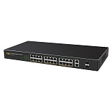 DIEWU-TXE163 Ethernet Network Switch, 24-Port, 10/100, PoE, Gigabit, Managed, w / dual 1000 base-t / SFP combo ports, Auto MDI / MDIX
