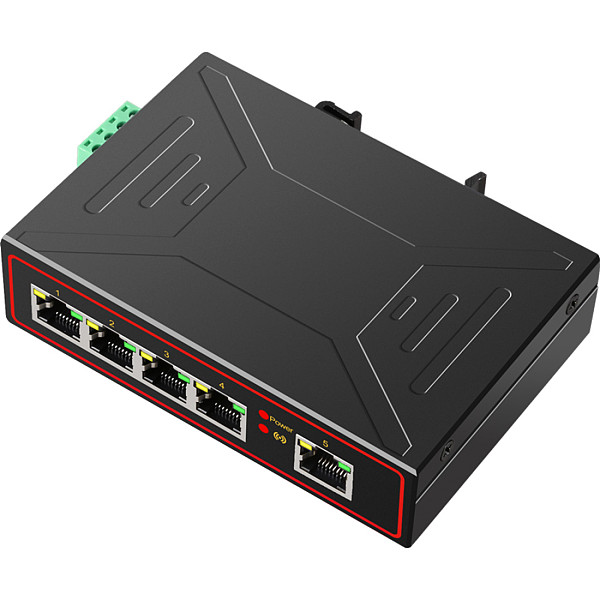 5 Port 10/100 / 1000Mbp Industrial Ethernet Switch, Gigabit Network Switch, DIN Rail Type Lan Network Adapter, Signal Booster