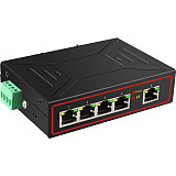 DIEWU - Industrial Grade Ethernet Switch, DIN Rail, 5 Ports, 10 / 100M, Enhance Built-in Signal and RJ45 VLAN Network Switch Controller