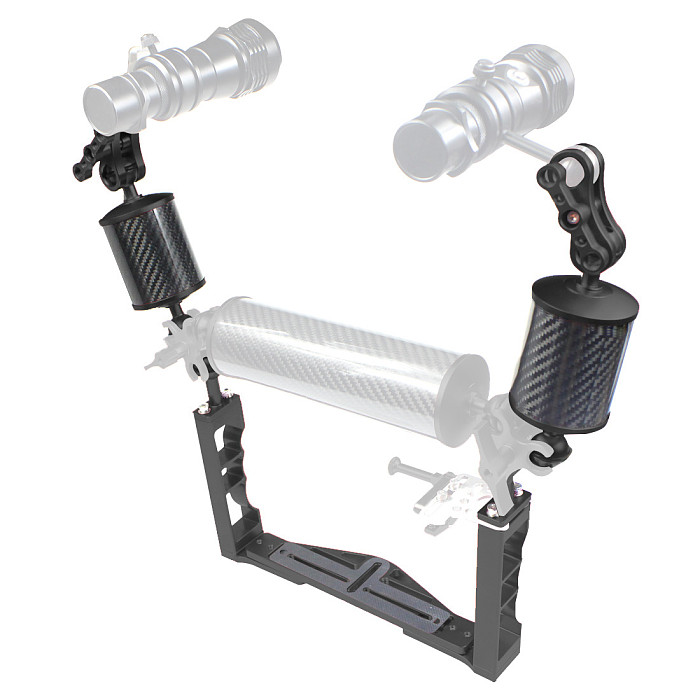 For GoPro13 BGNing Upgraded DSLR Underwater Triangle Tray Stabilizer Action Camera Diving Cage Rig Bracket Handgrip Buoyancy Float Arm Mount Combo