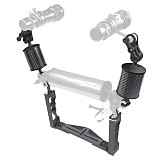 BGNing Upgraded DSLR Underwater Triangle Tray Stabilizer Action Camera Diving Cage Rig Bracket Handgrip Buoyancy Float Arm Mount Combo