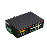 DIEWU-TXE003 8-Port Fast Ethernet Switch, 10 / 100Mbps POE Network Switch, DIN Rail Type Network Adapter, RJ45