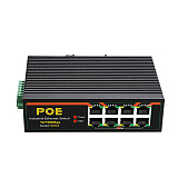 DIEWU-TXE003 8-Port Fast Ethernet Switch, 10 / 100Mbps POE Network Switch, DIN Rail Type Network Adapter, RJ45
