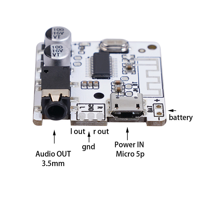 FEICHAO BT5.0 Audio Receiver 3.7-5V Board MP3 Lossless Decoder Board DIY Wireless Stereo Music Car Speaker Module Support WAV/FLAC/MP3