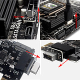 XT-XINTE USB 3.0 Internal Header to USB 3.1/3.2 Type C Front Type E Adapter 20pin to 19pin Converter for PC Motherboard Connector Riser