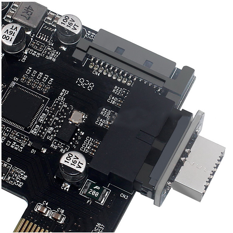 XT-XINTE USB 3.0 Internal Header to USB 3.1/3.2 Type C Front Type E Adapter 20pin to 19pin Converter for PC Motherboard Connector Riser