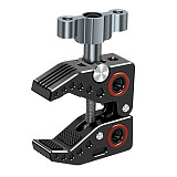 FEICHAO SLR Camera Crab Claw Clip with 1/4 3/8inch Screw Arri Mount Hot Shoe 6-10kg Monitor Stand 50mm Super Clamp Video Light Flash Rig