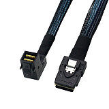 XT-XINTE 50/100cm Server Cable 12Gbps Hard Drive Cord Mini SAS Data Transmission Line 90°-SFF8087 36P to 4 SATA Data Cable