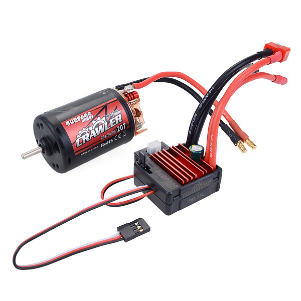 Surpass Hobby Waterproof 5-Slot 550 10T 12T 16T 20T Motor 80A ESC for TRAXXAS Cars For 1/10 1/12 RC Car Boat