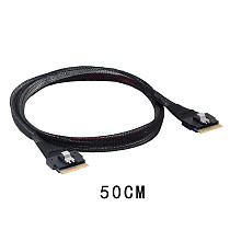 XT-XINTE 24Gbps Internal Mini SAS Cable Server Cable Slim SFF 8654 to SFF 8654 74 Pin Hard Disk Server Storage Array Computer Accessories