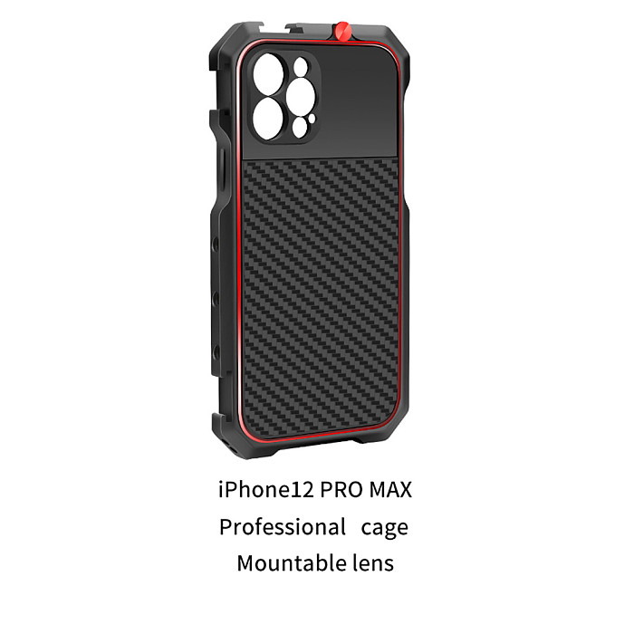 FCLUO Mobile Cage Rig Video Frame Case Cold Shoe Mount CNC for iPhone 12 Pro Max Smartphone Vlog Filmmaking Stabilizer Expansion Kit