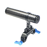 FEICHAO Handle Grip 90° Rotatable 100mm Carbon Fiber with 15mm Rail Dual Rod Clamp for DSLR Camera