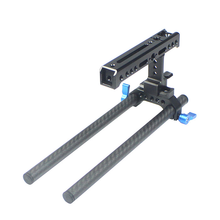 FEICHAO 15mm Rail Dual Rod Clamp Kit with 48mm Quick Release Camera Rail Slider for Handle Clamp DSLR Camera Cage
