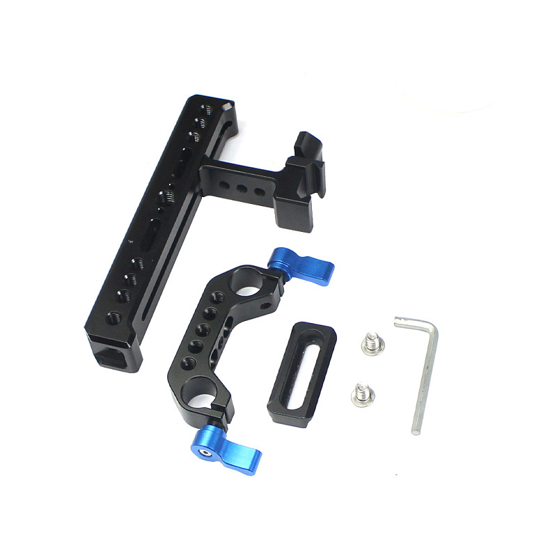 FEICHAO 15mm Rail Dual Rod Clamp Kit with 48mm Quick Release Camera Rail Slider for Handle Clamp DSLR Camera Cage